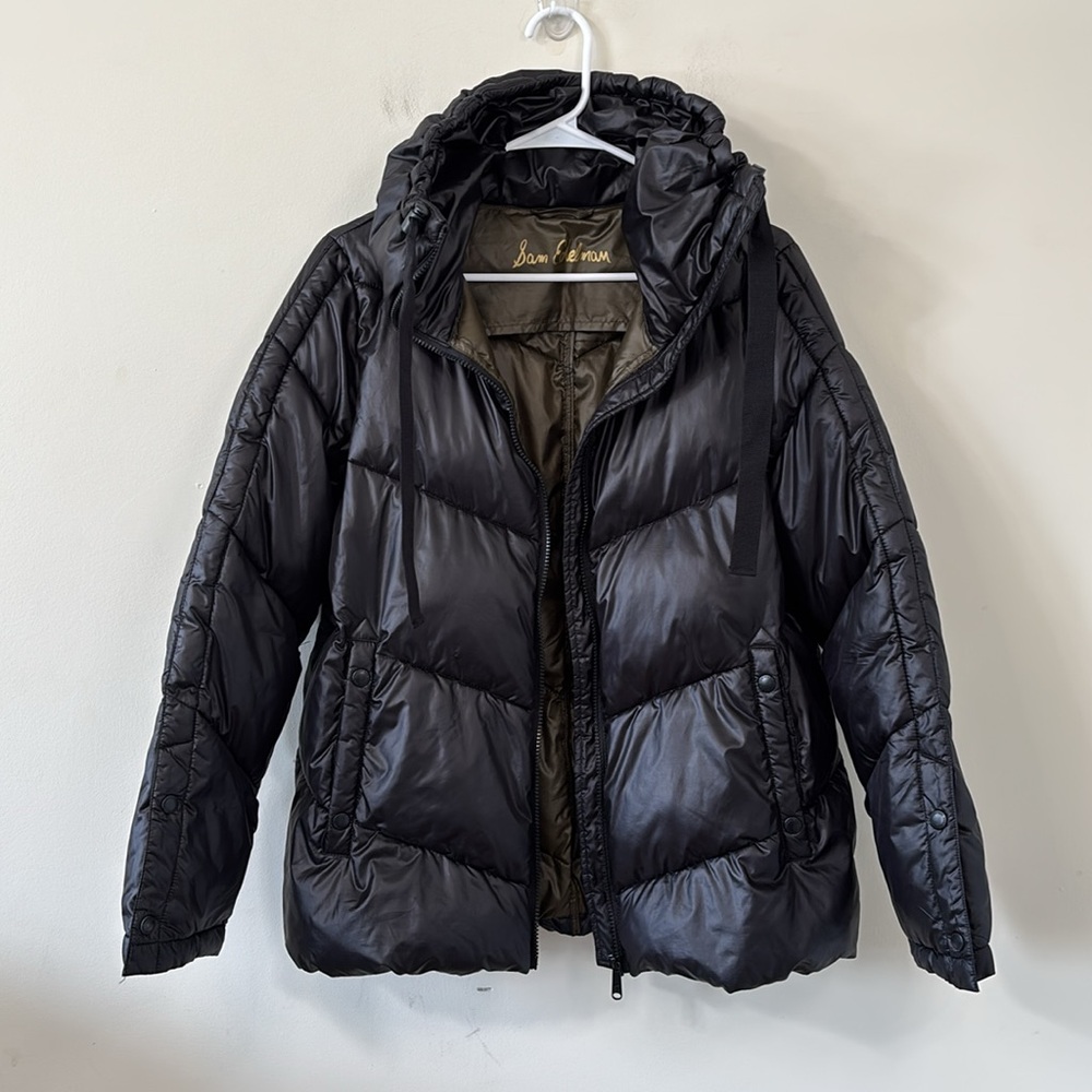Sam Edelman Quilted Puffer Jacket Black Size Medium - Picture 5 of 10